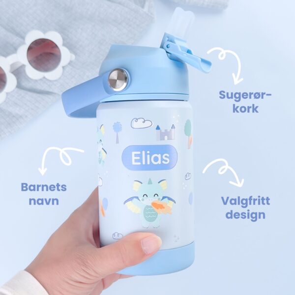 Barneflaske med informasjonstekst